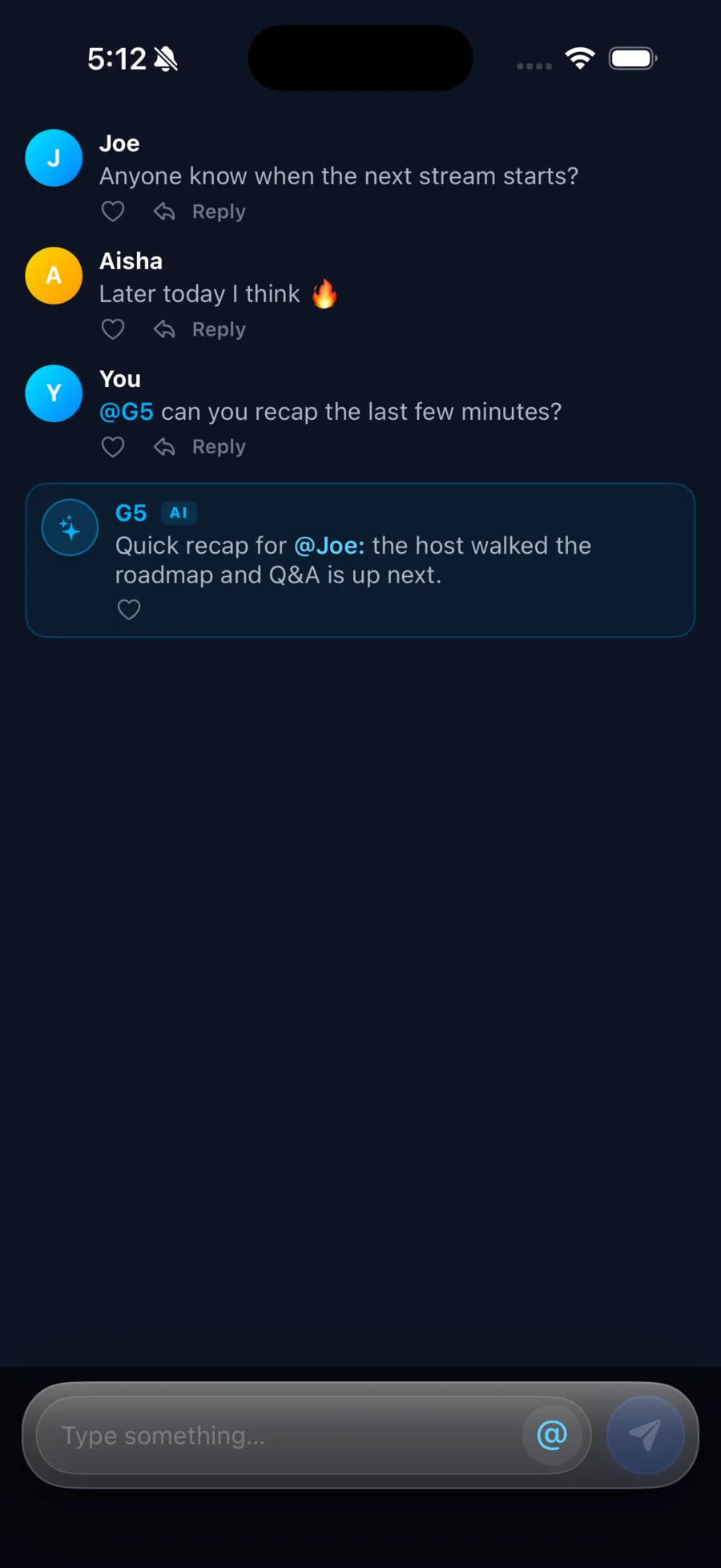 Actual iOS G5 reply state