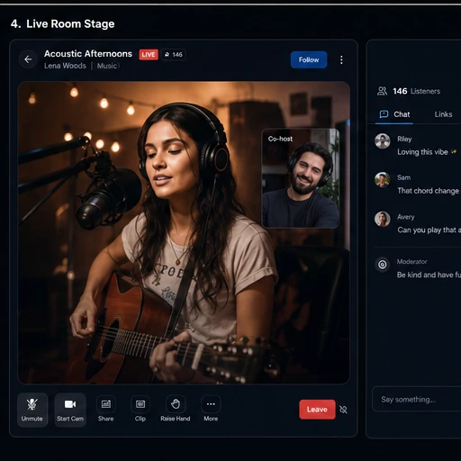 StreamVault live audio and video room